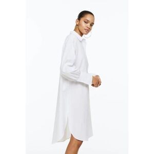 H&M EUC Oversized Button Down Shirt Dress White Size S